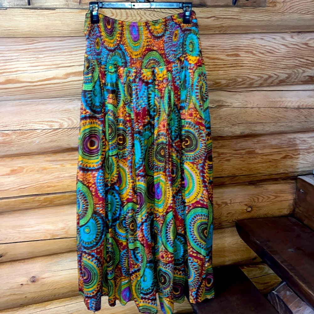 NWOT Size Large Boho Multi-Colored Maxi Skirt by Hippyssidy.